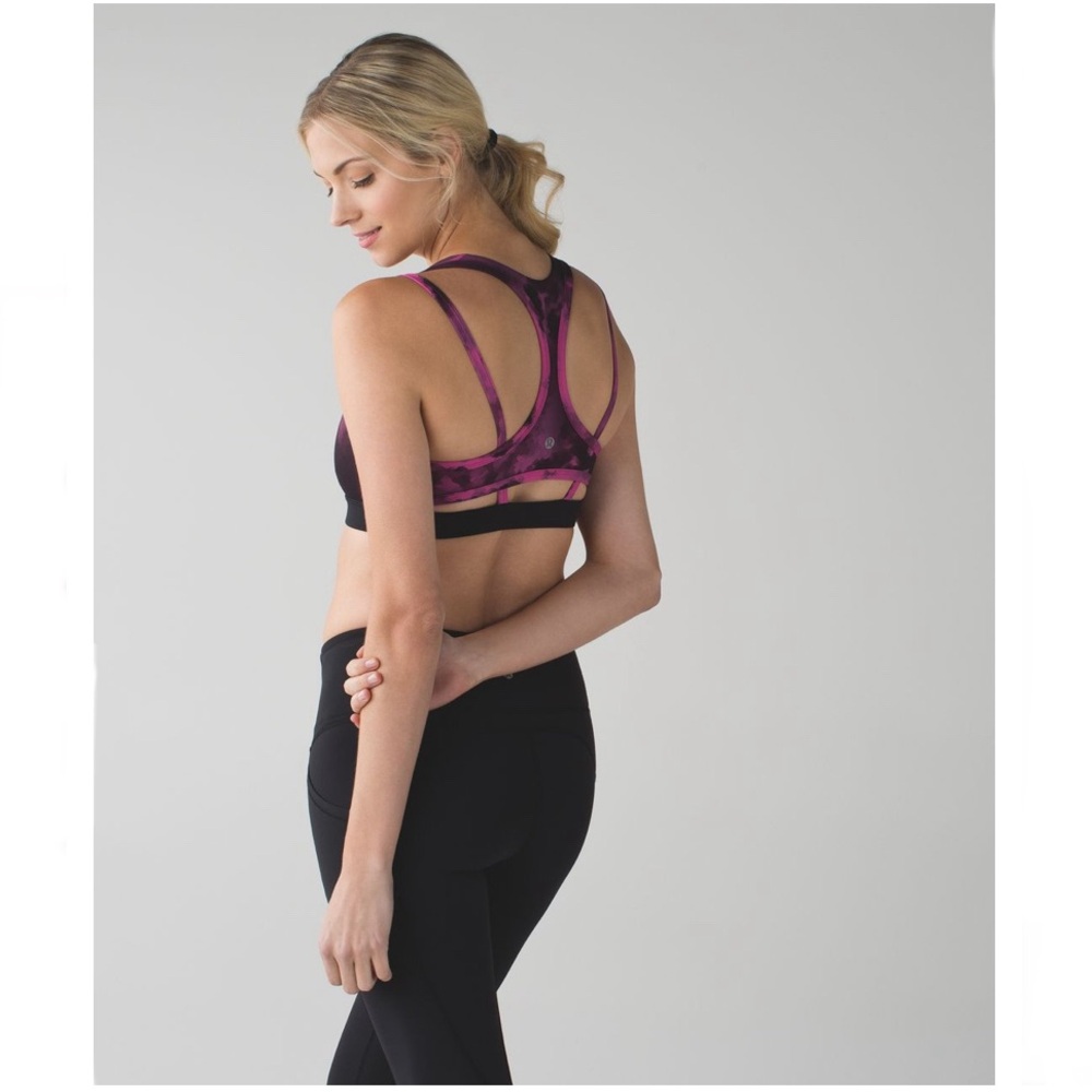 Lululemon Splendour Bra Sz 4 Blooming Raspberry/Black - Picture 6 of 15